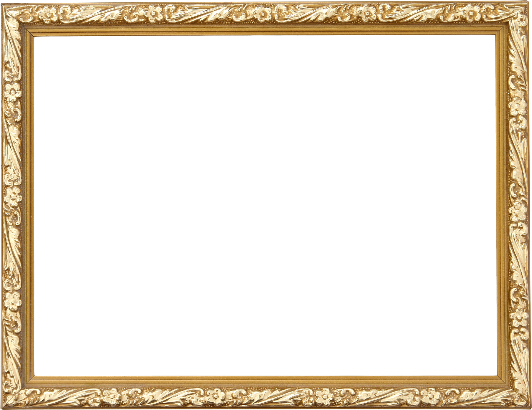 Gold picture frame isolated with clipping path